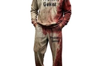 Didadihu Halloween Kostüm Set Herren Horror Gruselig Jogginganzug mit Print