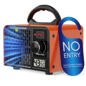Ozongenerator 168,000mg/h Ozongerät – 2-In-1 Ozon Luftreiniger,240-Minuten-Timer,Mit Temperatur- und Feuchtigkeitsanzeige,Ozonisator Industrieller O3 für Auto Wohnung Hotels Küche und Haustiergerüche