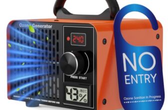 Ozongenerator 168,000mg/h Ozongerät – 2-In-1 Ozon Luftreiniger,240-Minuten-Timer,Mit Temperatur- und Feuchtigkeitsanzeige,Ozonisator Industrieller O3 für Auto Wohnung Hotels Küche und Haustiergerüche