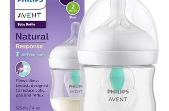 Philips AVENT Babyflaschen Natural Response – Babyfläschchen mit AirFree Ventil, 125 ml, BPA-frei, für Neugeborene ab 0 Monaten (Modell SCY670/01)