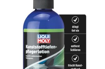 LIQUI MOLY Kunststofftiefenpflegerlotion, Art.-Nr. 1537 I 250 ml dickflüssige Kunststoffpflege für senkrechte Stellen im Auto-Innenraum I Pflegt und frischt Kunststoff auf I Seidenmatter Glanz