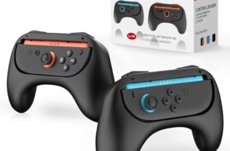 MoKo Ergonomische Joycon Griff für Switch 2 Joy Cons Controller Schwarz