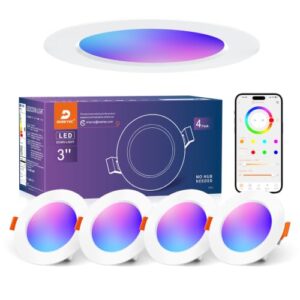 DUSKTEC LED Einbaustrahler RGB Alexa Smart LED Spots Deckenleuchten 4 Stück