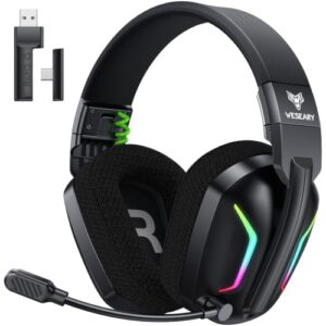 WESEARY Gaming Headset Wireless mit Mikrofon für PS5 PS4 PC Switch Handy