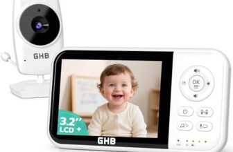 GHB Babyphone mit Kamera Baby Monitor 3,2 Zoll Weiß