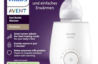 Philips Avent Schneller Premium-Fläschchenwärmer, mit intelligenter Temperaturregelung, Wasserbadtechnologie, automatischer Abschaltung, Modell SCF358/00