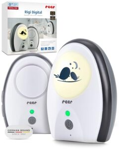 reer Rigi Babyphone, Babyfon mit Gegensprechen, Nachtlicht, 300 m, Weiß