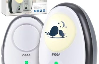 reer Rigi Babyphone, Babyfon mit Gegensprechen, Nachtlicht, 300 m, Weiß