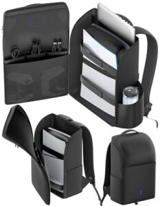 Rysker Rucksack für PS 5 / Slim / Pro-Konsole, voller Schutz PS5 Tasche, große Kapazität PS 5 Reisetasche für Dual Controller, PS Portal, Laptop, Spielkarten, PS5 Rucksack mit 3 Kabel Tasche Schwarz