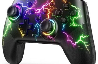 VOYEE Switch Controllers kompatibel mit Switch/Lite/OLED/Windows, Programmierbar RGB Blitz LED, Drahtloser Pro Controller mit Eine Schlüsselpaarung Vibration Aufwachen