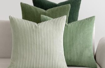MIULEE Kissenbezug 40×40 4er Set Kordsamt Kissenhülle sofakissen Green