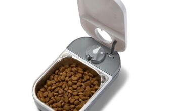 Closer Pets C100 Edelstahl Futterautomat für Haustiere mit Timer, Weiß