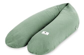 Julius Zöllner Stillkissen Musselin | Schwangerschaftskissen, Seitenschläferkissen & Lagerungskissen in einem | 100% Baumwolle, Oeko-TEX Standard 100 | Grün