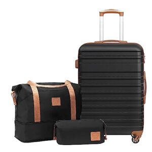 COOLIFE 3-Teiliges Koffer Set, Mittelgroßer Koffer 67 cm mit 1 Reisetasche