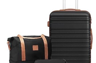 COOLIFE 3-Teiliges Koffer Set, Mittelgroßer Koffer 67 cm mit 1 Reisetasche