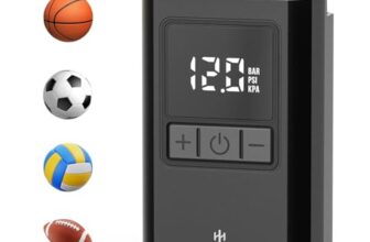 HYVOHEX Elektrische Ballpumpe,Tragbar Ballpumpe Fußball,2-17PSI