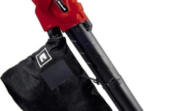 Einhell Elektro-Laubsauger GC-EL 3024 E (Saug-/Blasfunktion, Saugrohr Ø 75 mm, Saugleistung 650 m³/h, Häckselfunktion, Häckselrate 10:1, Blasgeschwindigkeit 240 km/h, Fangsack 40 L)