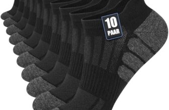 Stoeury 10 Paar Sneaker Socken Herren Damen, Sportsocken, Schwarz, 43-46