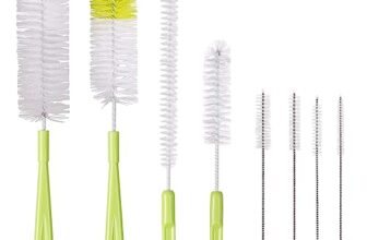 Vicloon Flaschenbürsten, 8 Stück Langer Griff Reinigungsbürste, Flasche Reinigungsbürsten, Lange Bürsten mit Nylonborsten, 4*Lange Reinigungsbürste und 4*Schlauchbürste, für Babyflaschen, Glas