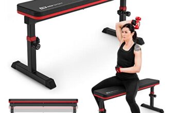 Hop-Sport Hantelbank klappbar verstellbar – Trainingsbank für Zuhause, Fitnessgerät für Krafttraining & Bankdrücken, belastbar bis 200 kg