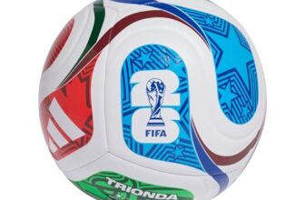 adidas Unisex FIFA World Cup 26 Trionda Training Ball, White/Team royal Blue/solar Blue/Power red, 5