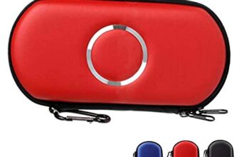 ELIATER PSP-Tasche, Reisetasche mit Reißverschluss, kompatibel mit Sony PSP 1000 2000 3000 Spielekonsole rot