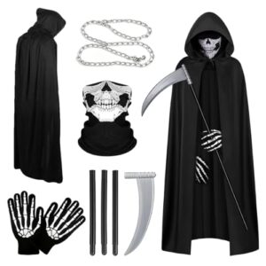 JWDMHSJ Sensenmann Kostüm 150cm Reaper Kostüm für Karneval Mottoparty