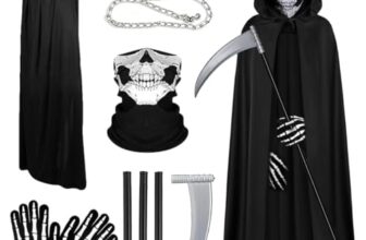 JWDMHSJ Sensenmann Kostüm 150cm Reaper Kostüm für Karneval Mottoparty