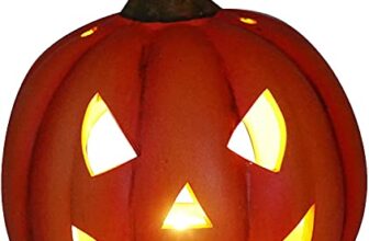 khevga LED Halloween Kürbis Deko, 21x19x22 cm, Warmweiße Beleuchtung