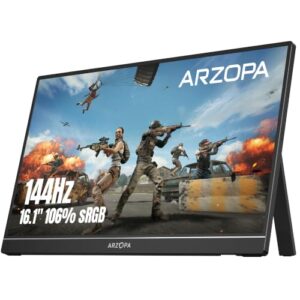 ARZOPA Portable Gaming Monitor -16.1“, Schwarz, 144Hz Z1FC, 106% sRGB