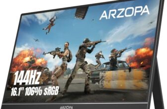ARZOPA Portable Gaming Monitor -16.1“, Schwarz, 144Hz Z1FC, 106% sRGB