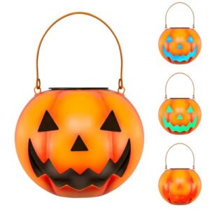 Halloween Deko Outdoor Kürbis Solar Laterne