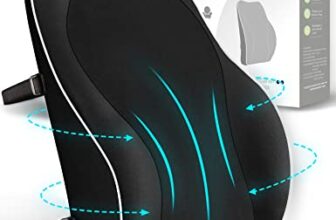 Travel Ease Ergonomisches RückenKissen aus Memory Foam, Lendenkissen für Bürostuhl, Schreibtischstuhl, mit Antistatischem, hautfreundlichem Bezug und für eine Bequeme Sitzhaltung (Schwarz)