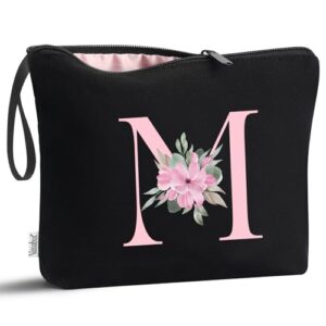 Vavabox A-Z Personalisierte Kosmetiktasche – Geschenk Frauen, Schwarz M