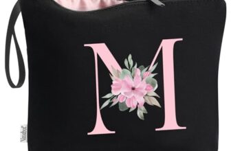 Vavabox A-Z Personalisierte Kosmetiktasche – Geschenk Frauen, Schwarz M