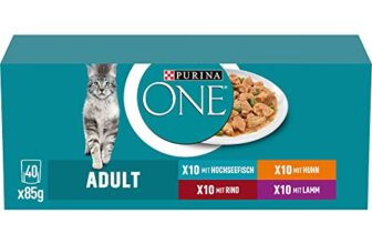 PURINA ONE Adult Katzenfutter nass, Sorten-Mix, 40er Pack (40 x 85g)