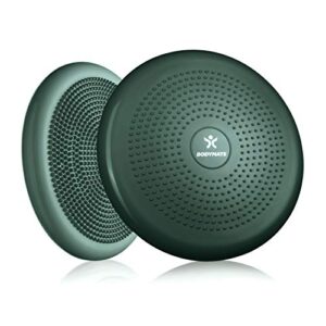 BODYMATE Ballsitzkissen inkl. Pumpe MIDNIGHT-GREEN 34cm Durchmesser – Balance-Kissen, Luftkissen, Balance Pad, Noppenkissen – Core-, Fitness-, Reha-, Koordinations- und Rückentraining