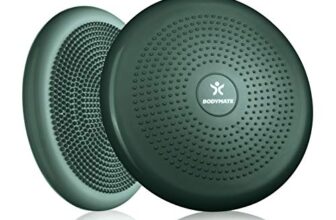 BODYMATE Ballsitzkissen inkl. Pumpe MIDNIGHT-GREEN 34cm Durchmesser – Balance-Kissen, Luftkissen, Balance Pad, Noppenkissen – Core-, Fitness-, Reha-, Koordinations- und Rückentraining
