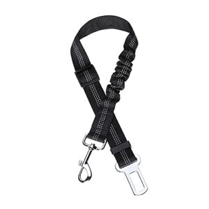 Toozey Hundegurt fürs Auto, Verstellbarer Anschnallgurt, Hundesicherheitsgurt mit Elastischer Ruckdämpfung und Starke Karabiner, für Kleine und Mittlere Hunde und Alle Autotypen, Schwarz
