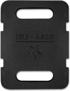 Yes4All L329 Gusseisen Ruck Plate Gewichte, 4,5 KG – 2 GRIFFE, Black