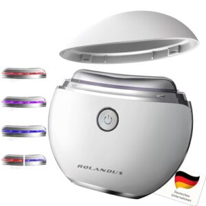 EMS Gua Sha,Rolandus® Gesichtsmassagegerät Gua Sha Elektrisch mit Vibration & Wärme Gesichtsformungswerkzeug mit Rot,Blau,Grün&Buntfarbigslicht Face Massager Für Gesicht Anti Falten Anti Aging