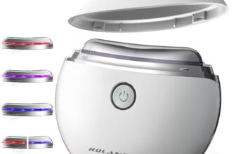 EMS Gua Sha,Rolandus® Gesichtsmassagegerät Gua Sha Elektrisch mit Vibration & Wärme Gesichtsformungswerkzeug mit Rot,Blau,Grün&Buntfarbigslicht Face Massager Für Gesicht Anti Falten Anti Aging