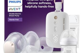 Philips AVENT Hands-free elektronische Doppelmilchpumpe, Motor in Krankenhausqualität, spiegelt den Trinkrhythmus des Babys wider, bis zu 85 Pumpbewegungen pro Minute, 2 Auffangschalen, SCF547/11