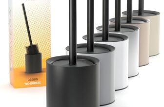 Toilettenbürste aus Stahl mit Spritzschutz – Klobürste Matt Schwarz