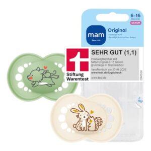 MAM Original Schnuller, 6-16 Monate, 2er-Set, Wolf/Hase