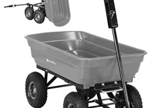 Miweba Bollerwagen Dumper | 𝟑𝟎𝟎 kg Traglast | Luftreifen (Grau)