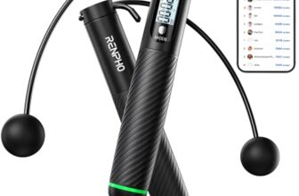 RENPHO Springseil mit Zähler, intelligentes gewichtetes Springseil für Training Fitnessübungen, verstellbares Sprungseil für Anfänger und Profis, Jump Rope mit APP-Datenanalyse, Kalorienverbrennung
