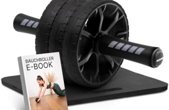 NEOLYMP Bauchtrainer für Zuhause mit Knieauflagen Matte und Bauchroller Videoübungen – Bauchmuskeltrainer, Ab Roller, Bauchtrainer Roller, Coremaster Trainingsgerät