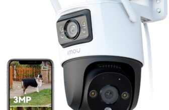 Imou 5MP+3MP Dual Kameras Überwachungskamera Aussen mit KI-Personen-/Fahrzeugerkennung, 360° PTZ WLAN Überwachungskamera Aussen, Farbnachtsicht, Automatischer Verfolgung, Zwei-Wege-Audio, Sirene, IP66