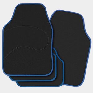 WOLTU Universal Auto Fußmatten Teppich 4 Matten Blau